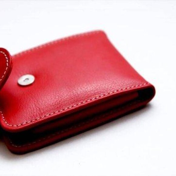 Bella Full Grain Leather Double Lipstick Case Holder with Mirror 4 Color's - Picture 9 of 9